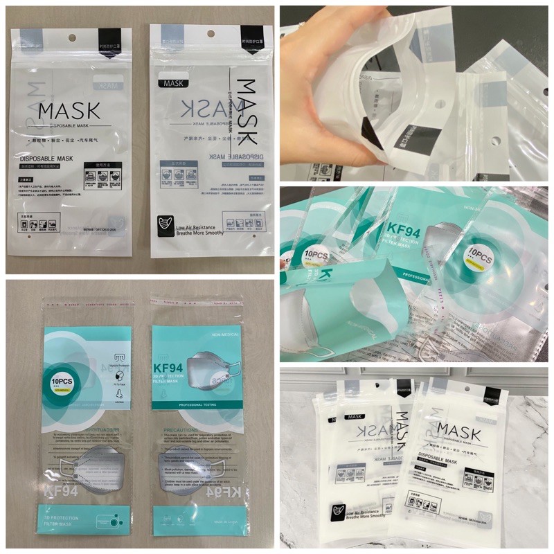 VLZ Kantong OPP KF94 dan kantong ziplock repacking masker 10pc