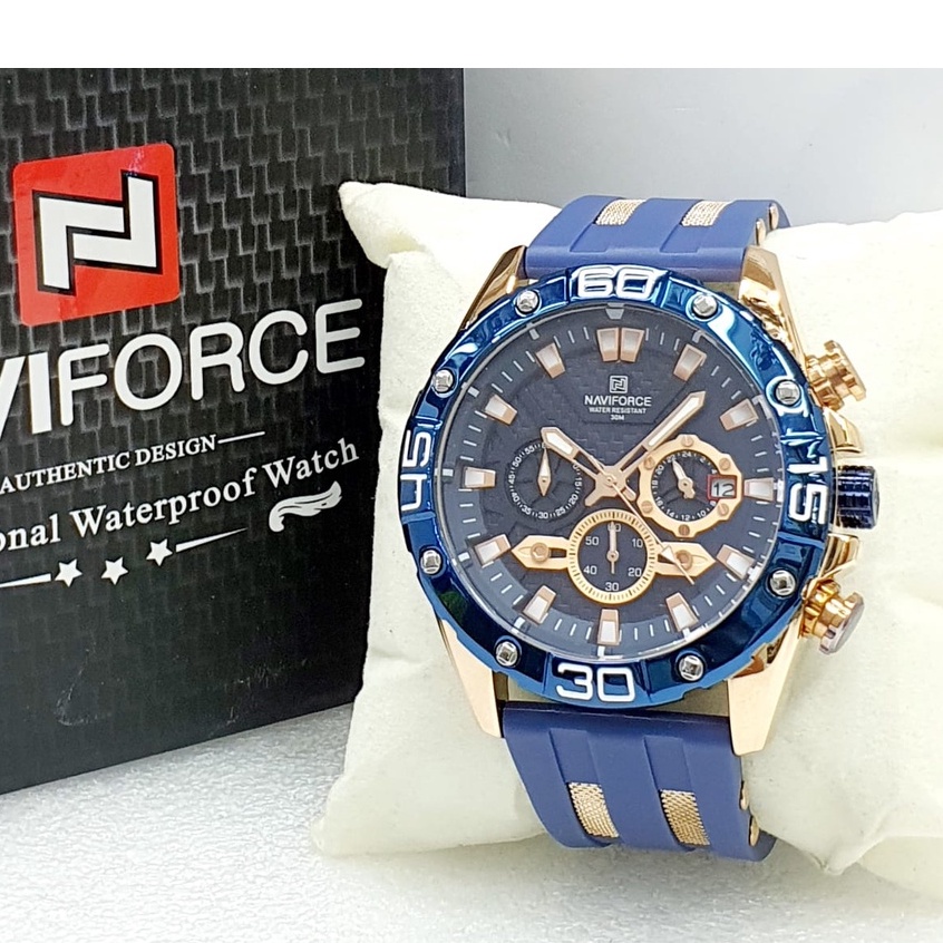 JAM TANGAN NAVIFORCE NF8019 CHRONO STOPWATCH WATERPROOF ORIGINAL