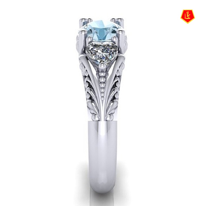 [Ready Stock]Women's Fashion Elegant Sapphire Ring