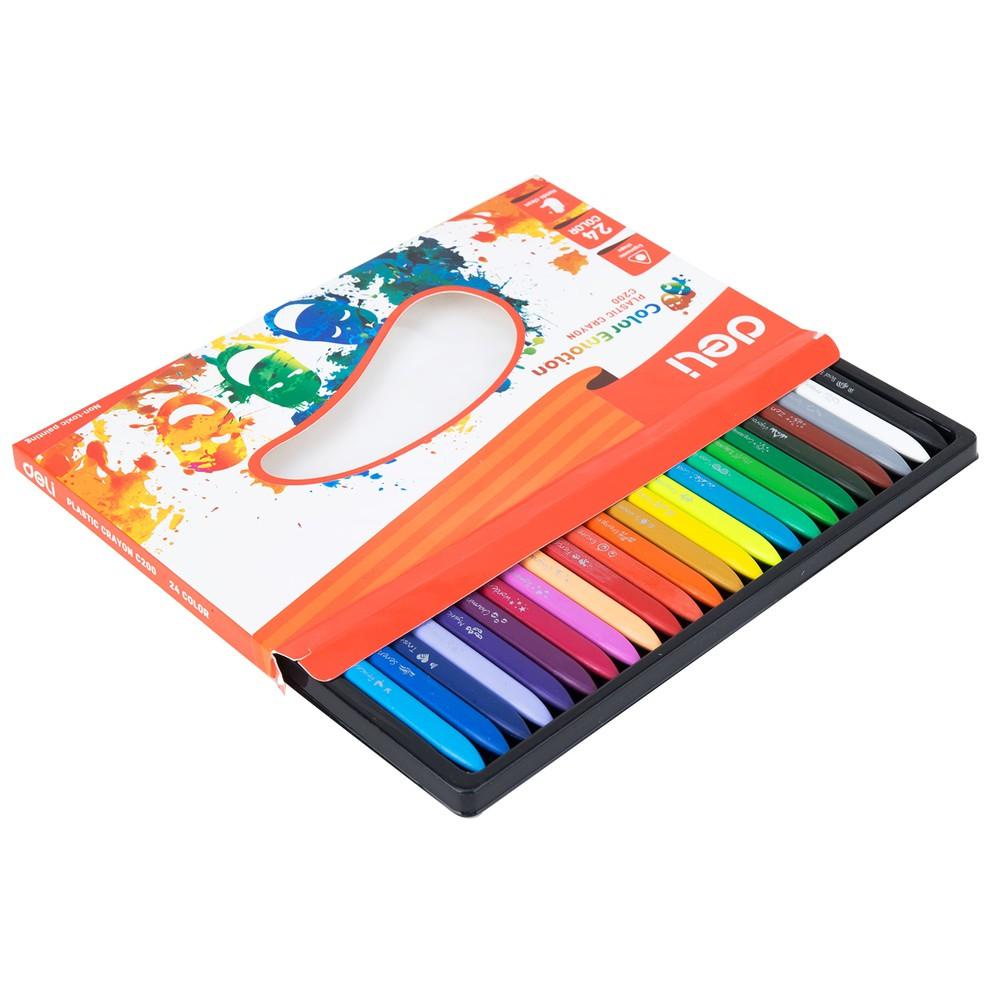 

❈Stok Banyak❋ Deli Krayon Plastik 12/18/24 Warna Cerah Bentuk segitiga ergonomis tidak beracun EC200