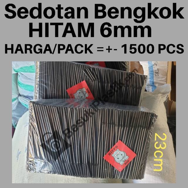 Sedotan Bengkok Hitam Los HIPPO / Sedotan Bengkok Hitam