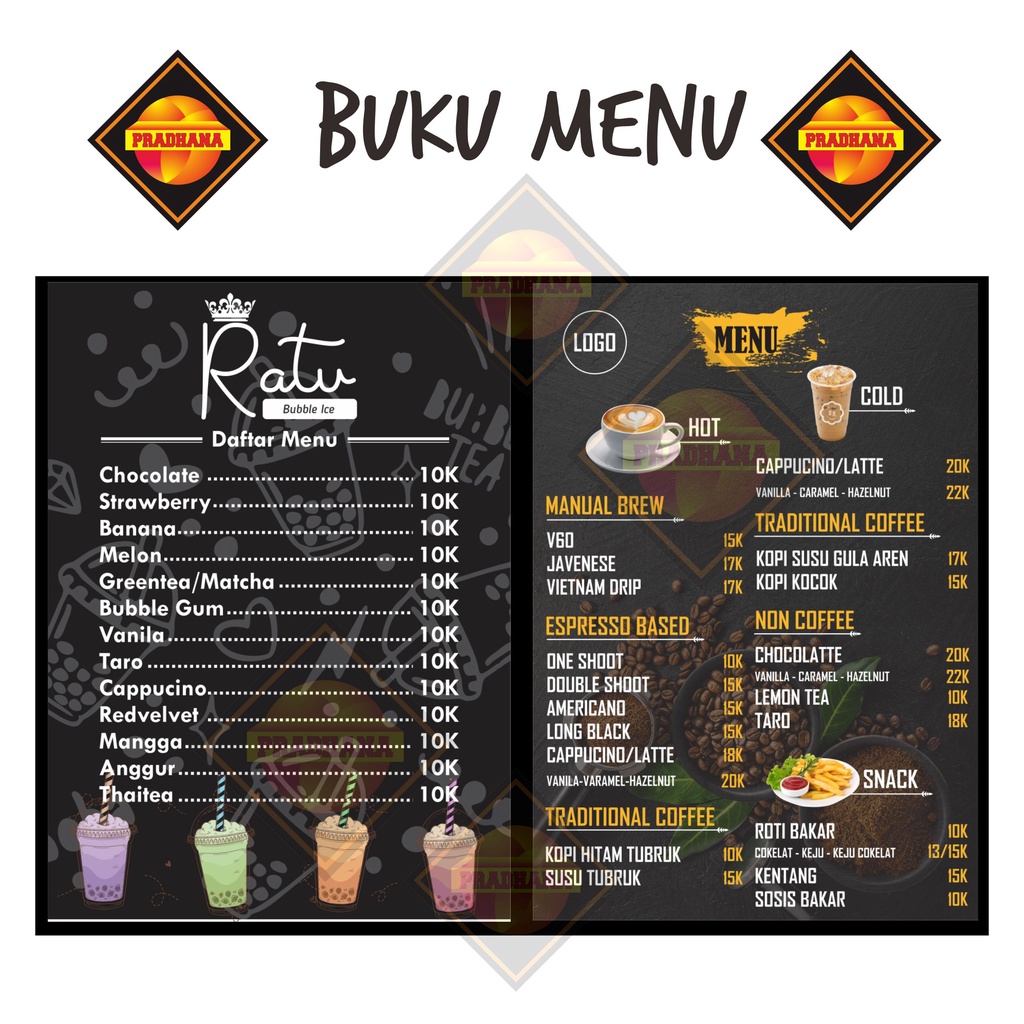 buku menu hardcover A3 (double a4)