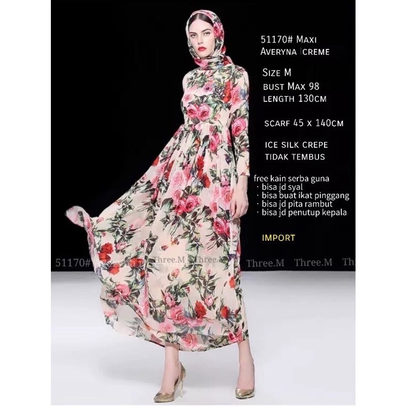 Dress maxi rose import