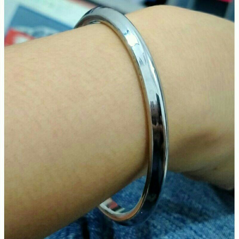 Gelang Bulat Pria Stainless Steel Model Sorong