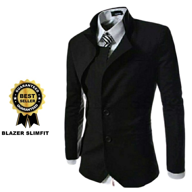 Terlaris ! Jas Blazer pria slimfit Hitam Style Korea Dobel Kerah jas pria keren Original ARB Premium