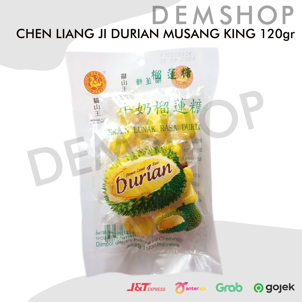 

CHEN LIANG JI MUSANG KING DURIAN CANDY 120GR (PERMEN LUNAK DURIAN)