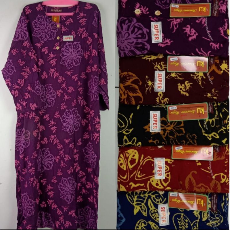daster kencana ungu lengan panjang jumbo lebel coklat