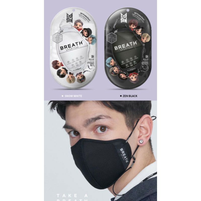 MASKER KOREA TINYTAN BTS BREATH SPORTS 2.0 MASK TINY TAN BT21 ARMY OLAHRAGA GOLF LARI SEPEDA