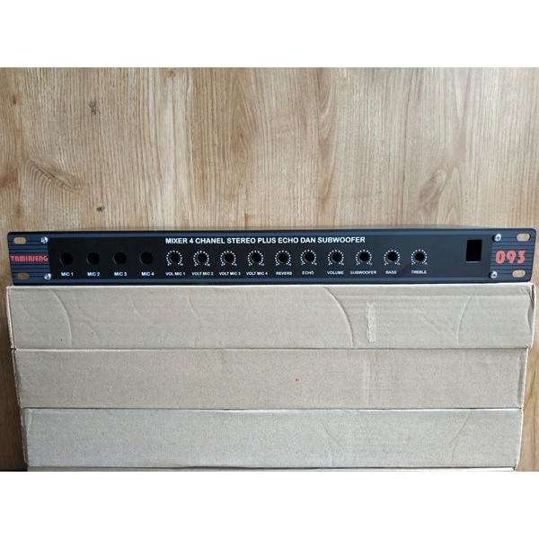 Box Mixer Penguat Mic 4 Channel Echo Reverb Tone Subwoofer 093