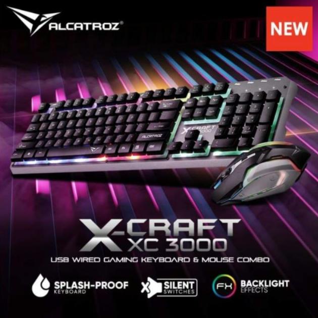 Gaming Keyboard + Mouse Combo Backlight Alcatroz X-Craft XC-3000