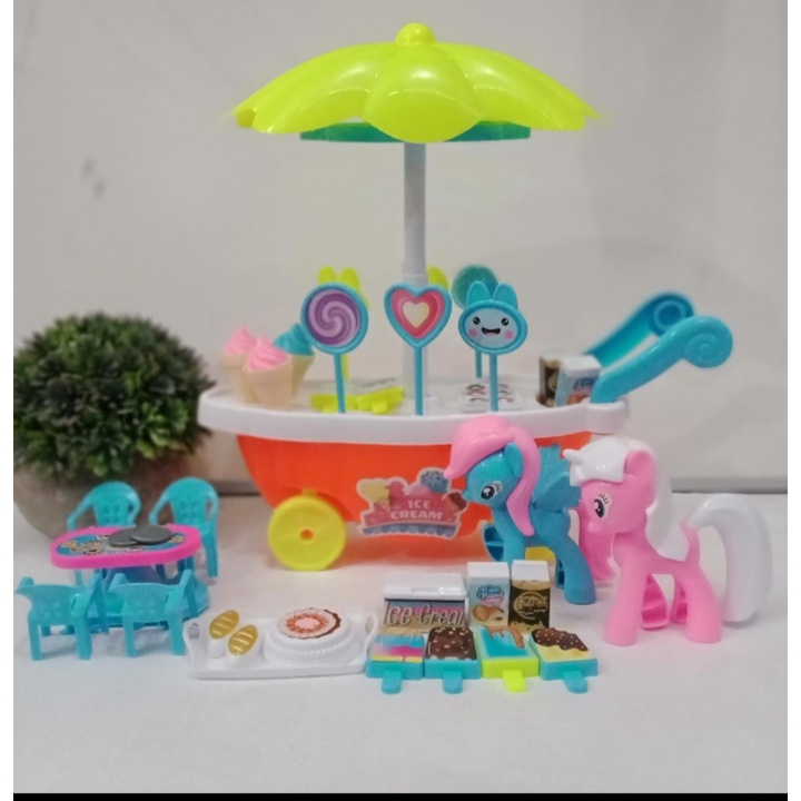 FI 508 - Mainan Gerobak Jualan Ice cream Kuda Poni My little pony FI508