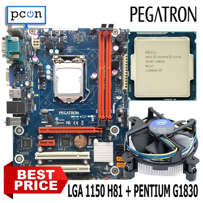 Paket mainboard LGA 1150 H81 PEGATRON DAN PENTIUM G1830 BONUS FAN