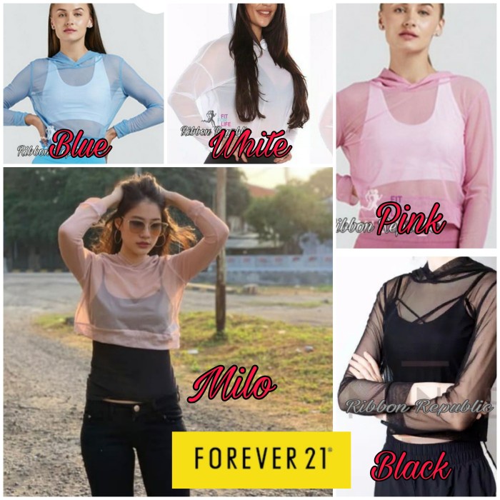 Jaket Wanita Woman Mesh Croptop Hoodie Sport Casual Jacket Jaket Crop Top Wanita - Black, S(H4Z4) Ja