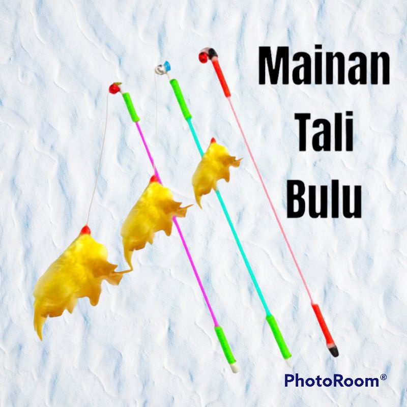 Mainan Kucing Tongkat Tali Bulu