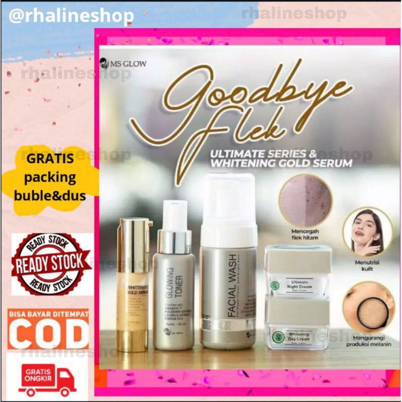 Paket flek hitam (ultimate series) dan whitening gold serum original ms glow