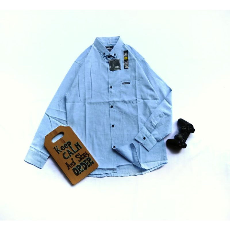 KEMEJA POLOS BIRU LANGIT / KEMEJA POLOS TANGAN PANJANG WARNA BIRU LANGIT
