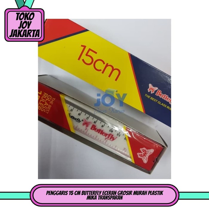 

Penggaris 15 cm Butterfly Eceran Grosir Murah Plastik Mika Transparan