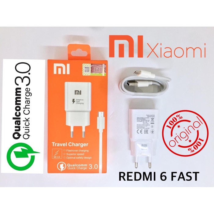 CHARGER/ TC ORI XIAOMI REDMI 6 FASTCHARGING