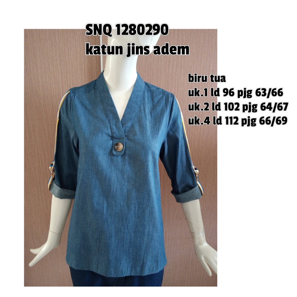 Blouse Wanita Import  SNQ 1280290, Katun Jeans