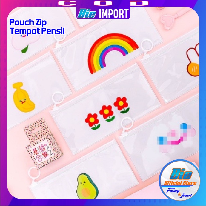 Pouch Tempat Pensil Zip Karakter Cute Premium Impor Best Seller