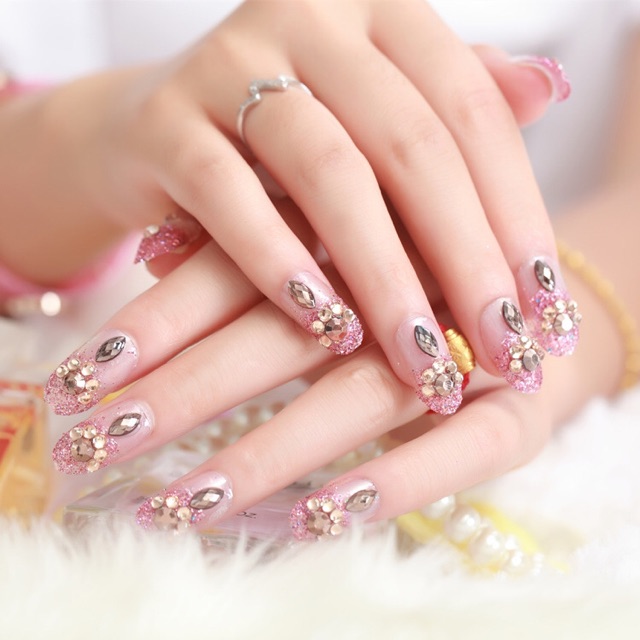 Kuku Palsu 【A160， lem sticker】Nikah Wedding False Nailart Pengantin Tangan