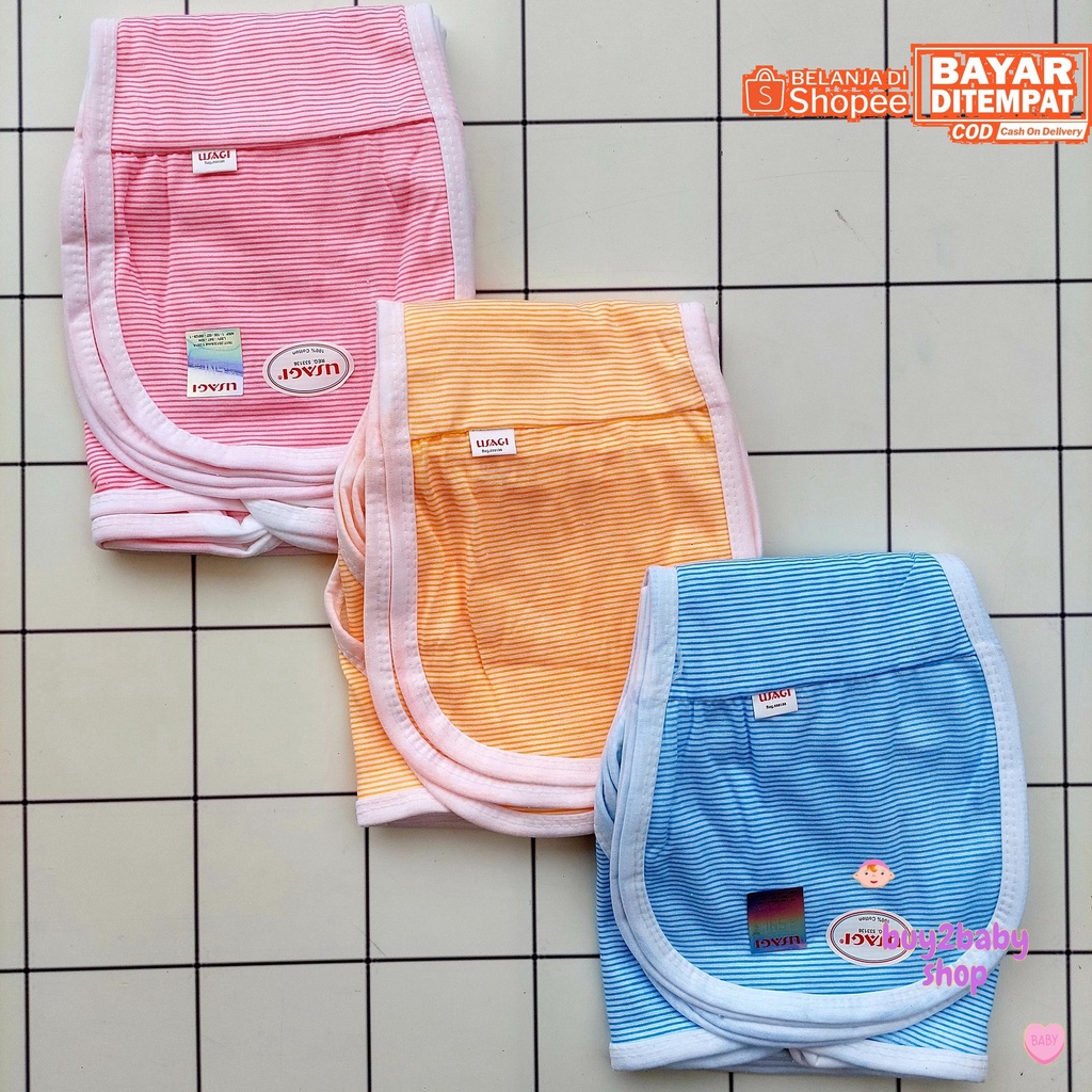 Popok bayi model tali motif salur warna Usagi isi 6 PCS