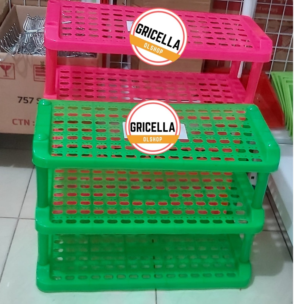 RAK SEPATU PLASTIK 4 SUSUN / RAK PLASTIK SERBAGUNA 4 SUSUN