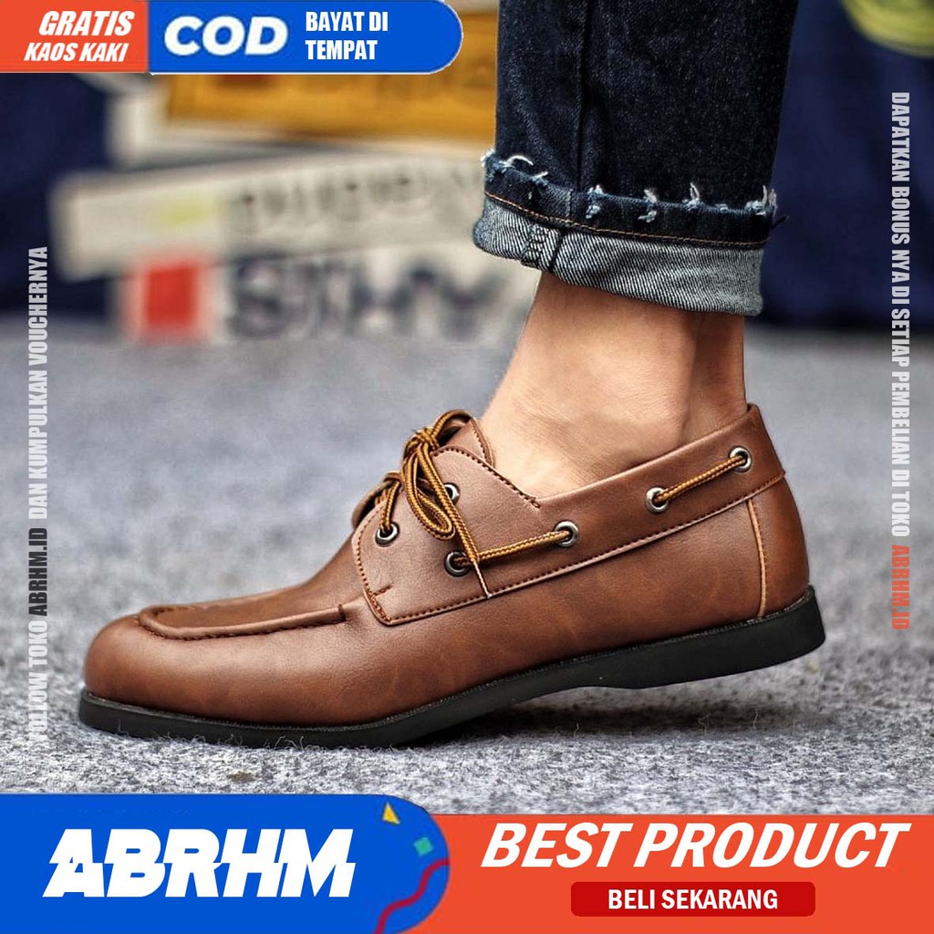 ABRHM X MORIN Sepatu Pria Casual Loafers Sepatu Kasual Pria Sepatu Cowok/cowo Sepatu Pria Keren Sepatu Kerja Kantor Semi Formal Kuliah Kondangan Gaya keren Kekinian Murah Terlaris