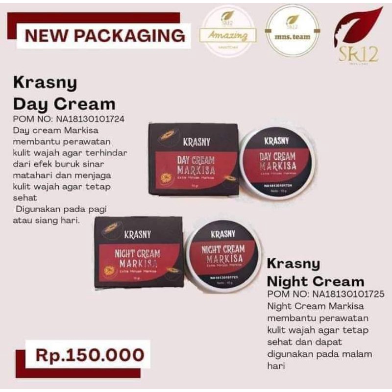 Cream wajah herbal - Cream kulit kering  Krasny sr12 - cream spf