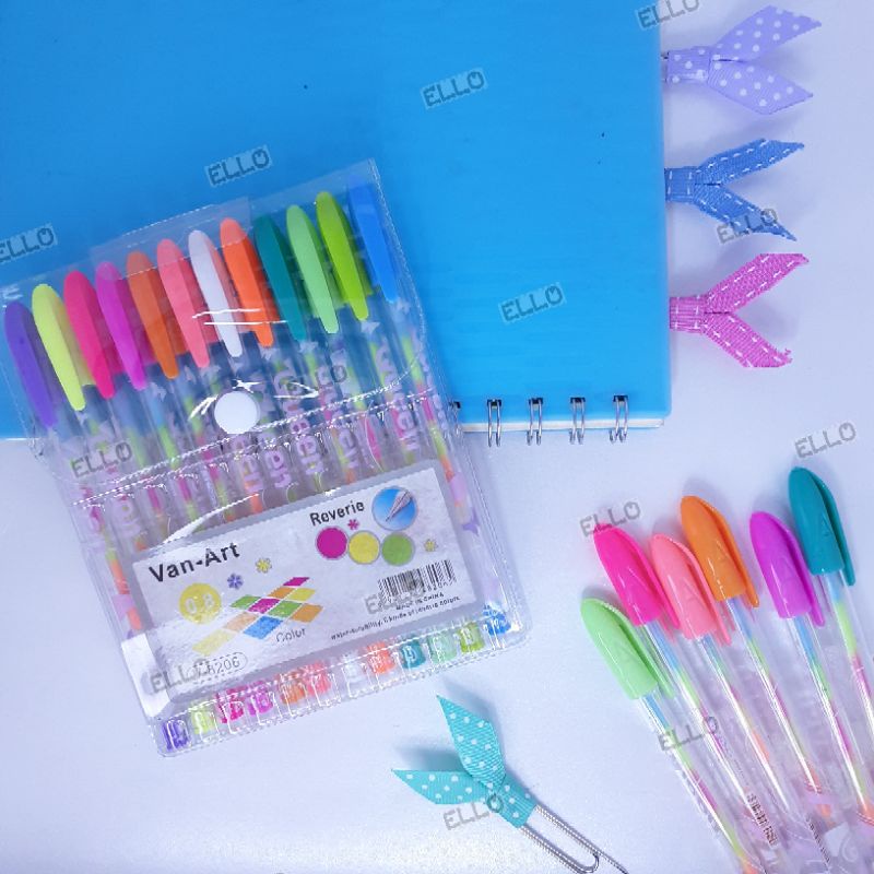

Rainbow Color Gel Pen - Bolpoin / Pena / Pen Warna Pelangi Untuk Alat Tulis Perlengkapan Sekolah / Kantor dan Penanda Buku / Highlighter