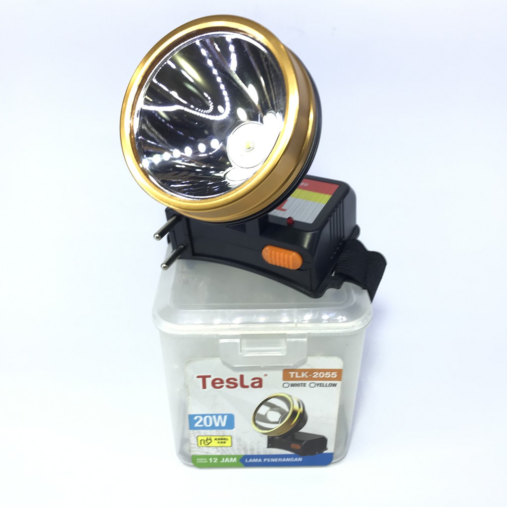 Senter Kepala 20Watt SuperBrightLED Cahaya Putih TLK-2055 TESLA