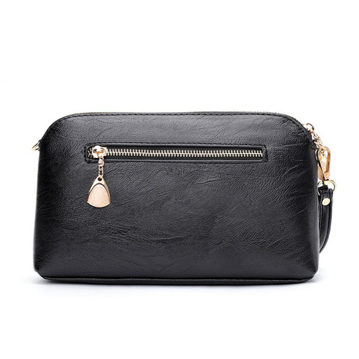 TAS IMPORT SELEMPANG WANITA KULIT PESTA HITAM PREMIUM KOREA MURAH TA214B5 UZETA KECIL SLING BAG ABG