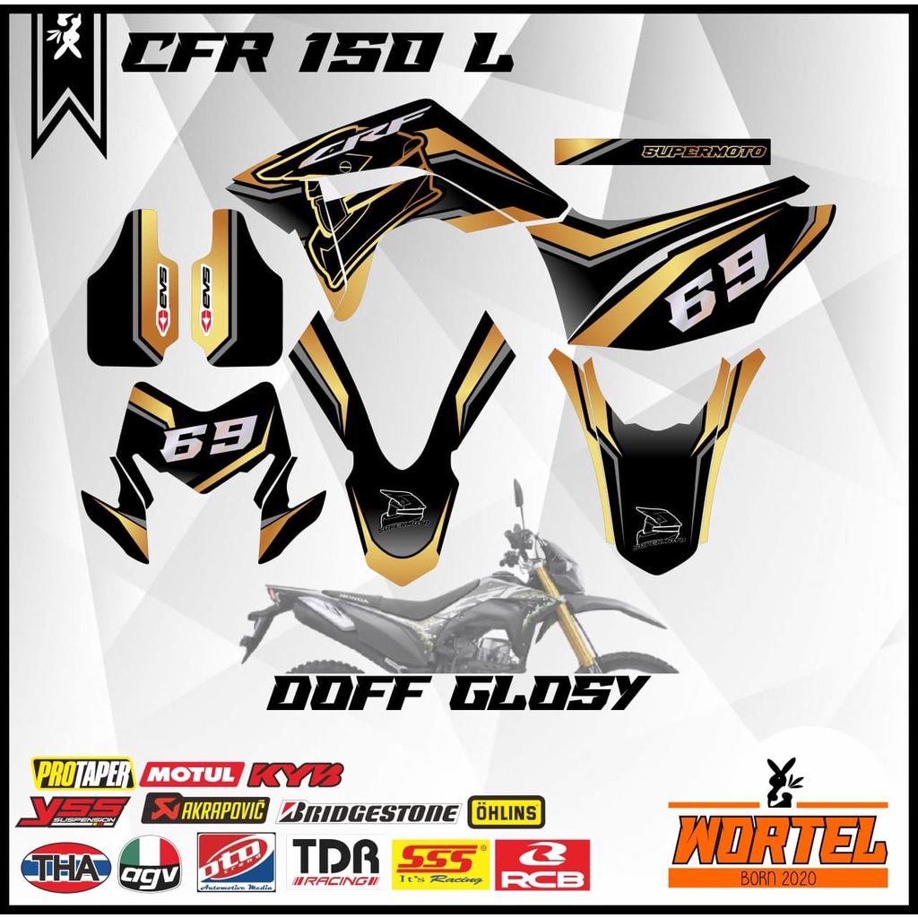 Sticker Striping Decal Motor CRF 150 Keren Helm
