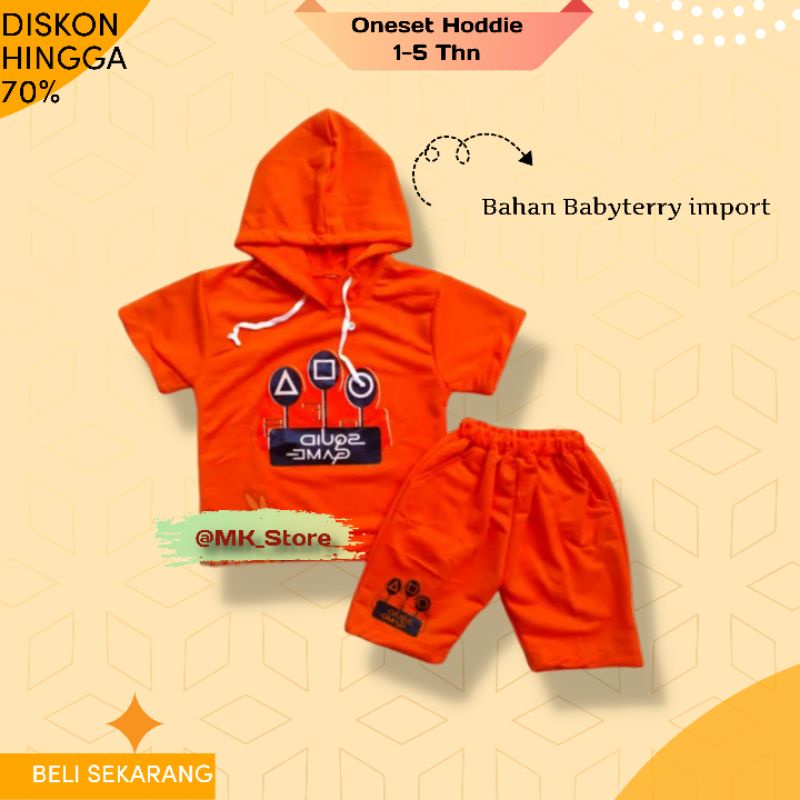 Setelan Hoodie Anak 1-5 Tahun Celana Pendek