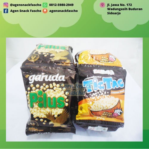 

Garuda Pilus & Tic - Tac renceng rasa Sapi Panggang 20 gr x 10 pcs