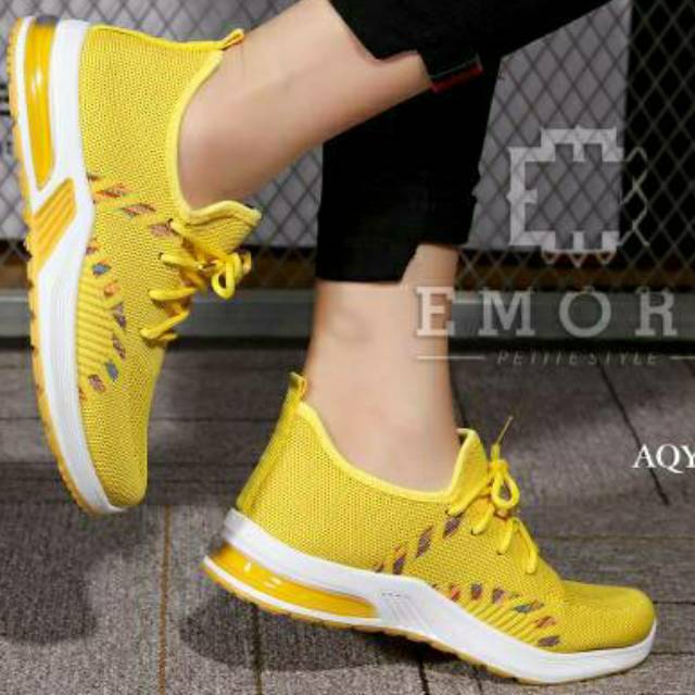 GIBD SEPATU EMORY Flyknit AQYEMO 2791 SEPATU KET SPORT WANITA IMPORT SNEAKERS RAJUT ORIGINAL KOREA