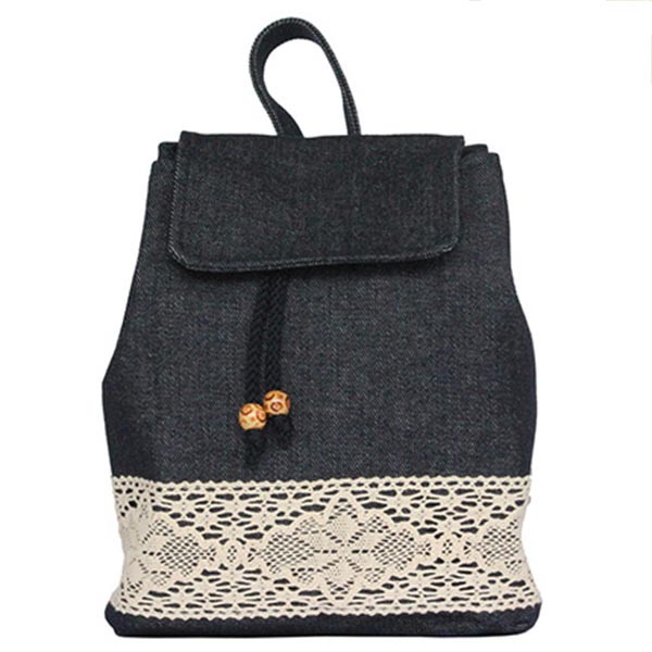 Tas Ransel Serut Jeans Heejou MINI VINTAGE untuk Wanita