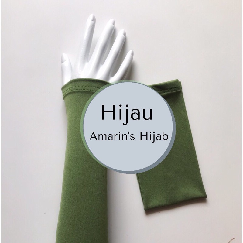 Manset tangan spandek Ballon / Handsock polos lengan panjang / Manset tangan wanita dan pria-Hijau