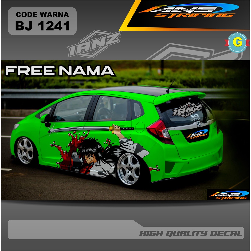 DECAL STIKER MOBIL HONDA JAZZ JESS / VARIASI DECAL STIKER HONDA BRIO AGYA AYLA TERMURAH / STIKER DECAL MOBIL TERBARU