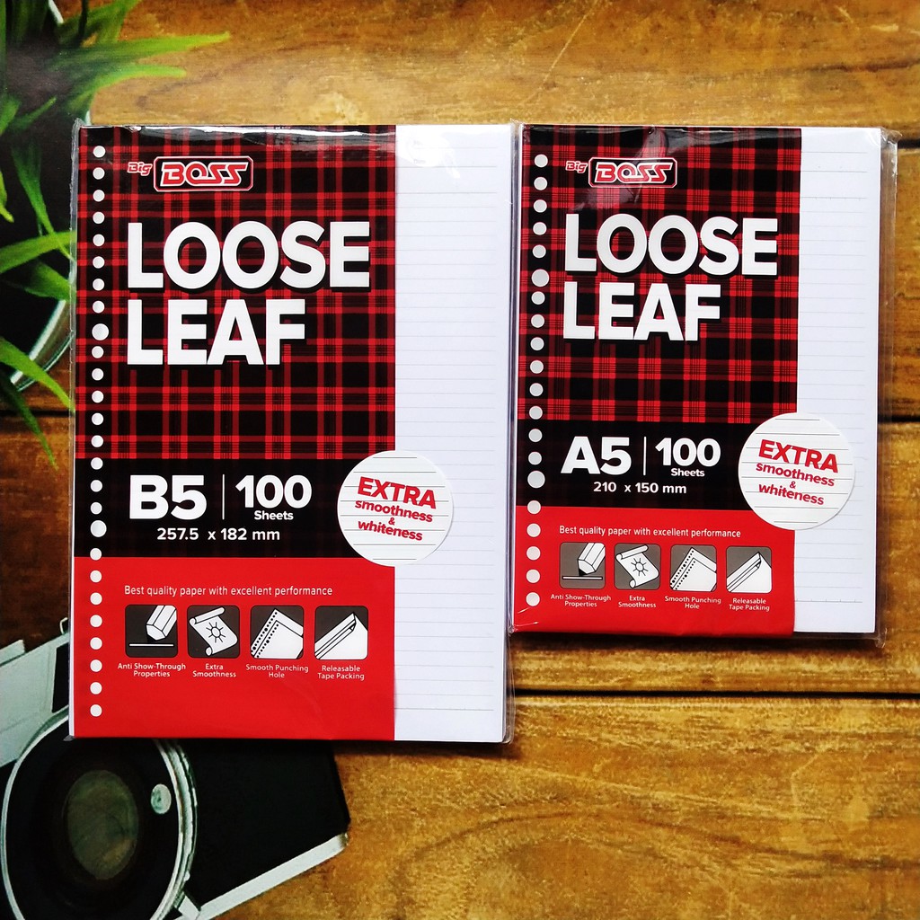 

KERTAS BINDER A5 (20RING) DAN B5 (26RING) LOOSE LEAF ISI 100 LEMBAR