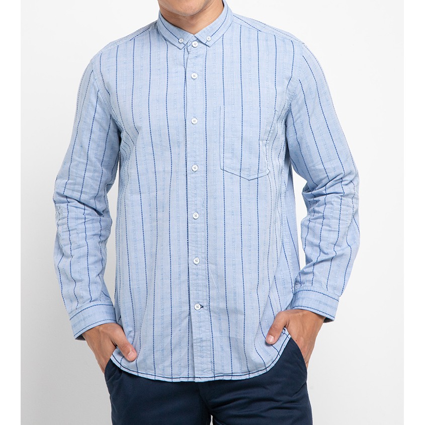 Lois Kemeja Lengan Panjang Bergaris KLL096