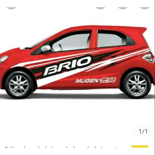 Terbaru stiker mobil Honda Brio cutting stiker Brio stripe mobil Honda Brio minimalis