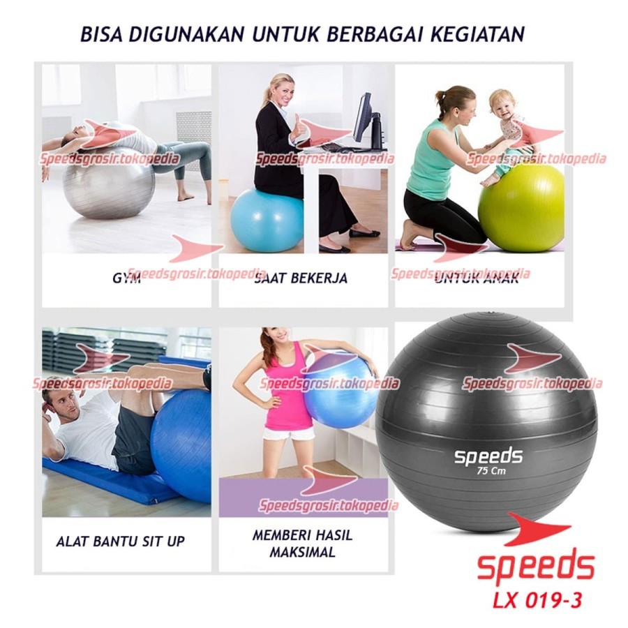 GYMBALL SPEEDS BOLA GYM / BOLA GYM / BOLA YOGA FITNESS ALAT OLAH RAGA+POMPA