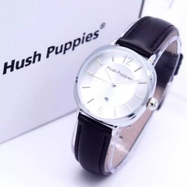 Jam tangan wanita/cewek HUSH PUPPIES HP kotak oval tanggal aktif kulit