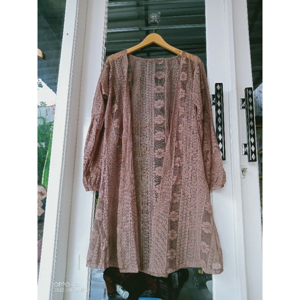 Kardigan brukat/promo long outer brukat/outer cardy wanita-Milo