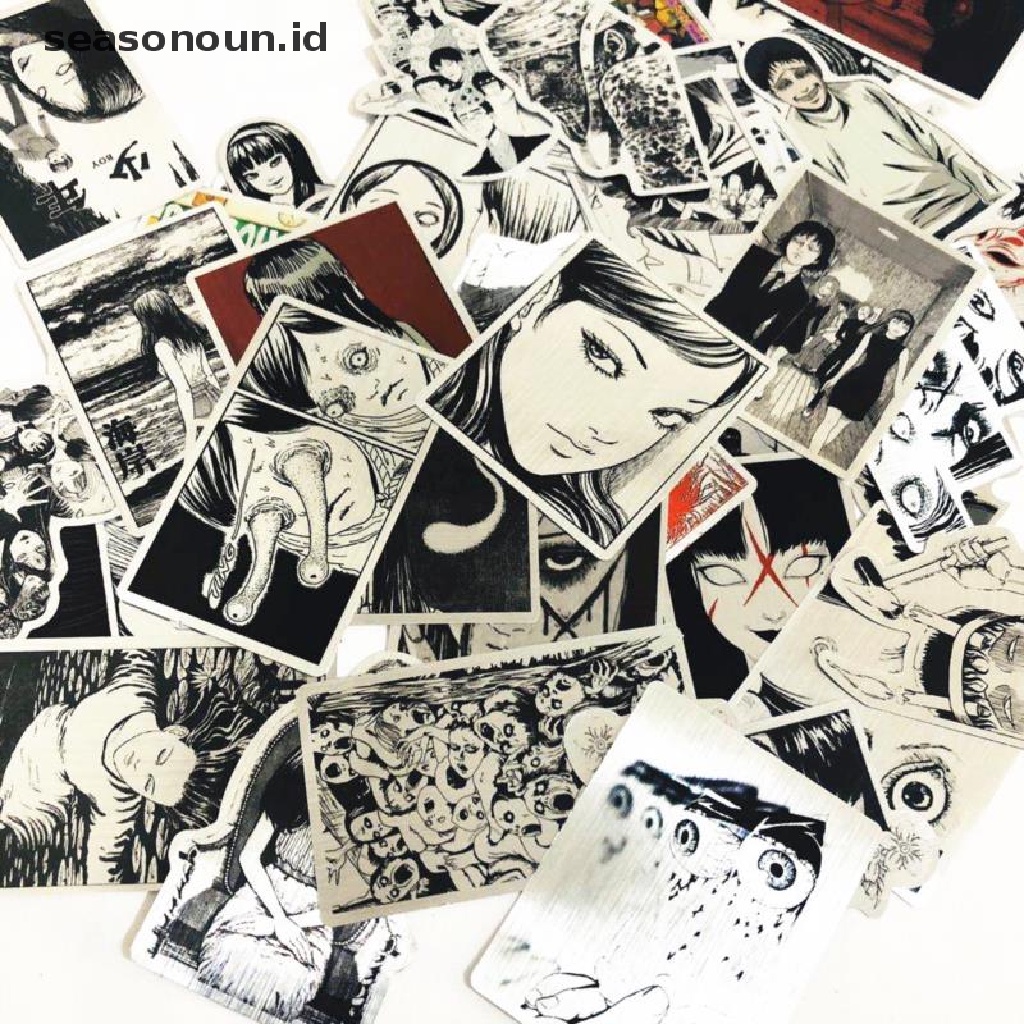 50 Pcs Stiker Poster Motif Print Kartun Anime Junji Ito Untuk Ruangan Rumah