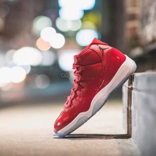 red & white jordans 11