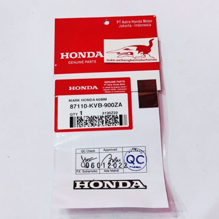 Sticker Honda - 6 CM Asli AHM 87110KVB900ZA