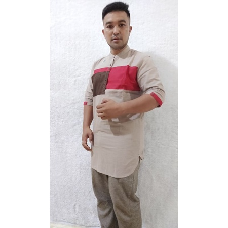 Baju Koko kurta Katun Kombinasi terbaru