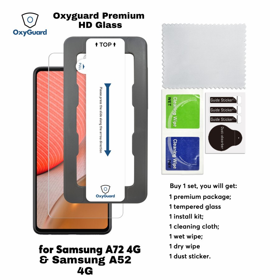 OxyGuard H+ Pro Premium HD Tempered Glass Samsung A52 Glass A72 Ori